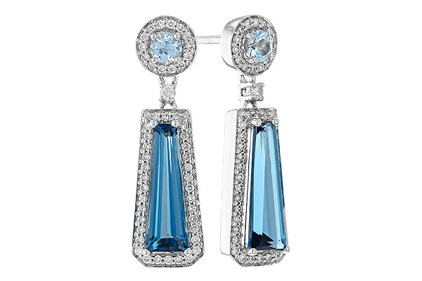 G319-40873: EARR 2.28 TW BLUE TOPAZ 2.54 TGW