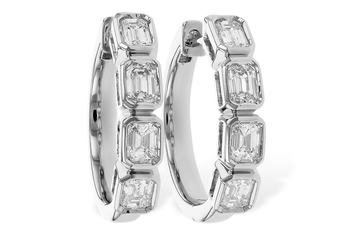 G319-42636: EARRINGS 1.10 TW EMERALD CUTS