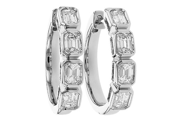 G319-42636: EARRINGS 1.10 TW EMERALD CUTS