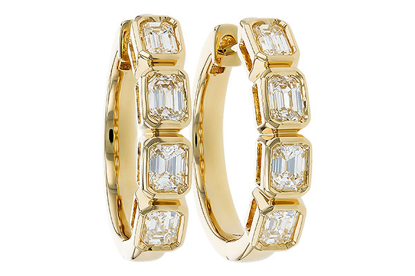 G319-42636: EARRINGS 1.10 TW EMERALD CUTS