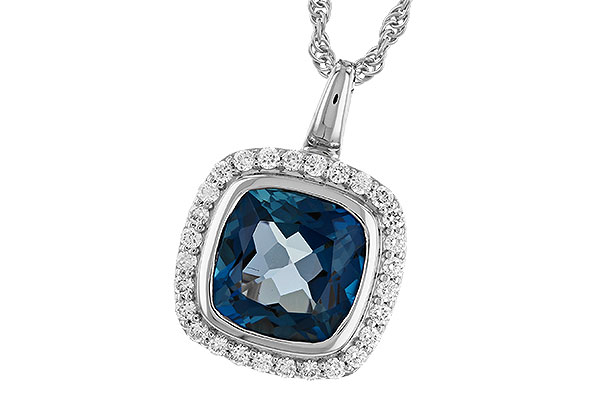 G319-43573: NECK 3.85 LONDON BLUE TOPAZ 4.15 TGW (9MM LBT)