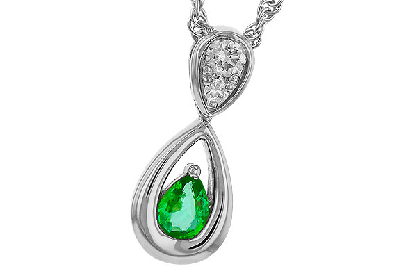 G320-31773: NECKLACE .10 EMERALD .16 TGW (4x3 EMER)