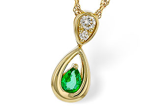 G320-31773: NECKLACE .10 EMERALD .16 TGW (4x3 EMER)