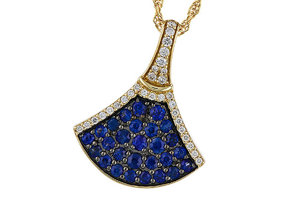 G320-31809: NECKLACE .71 TW SAPPHIRE .85 TGW