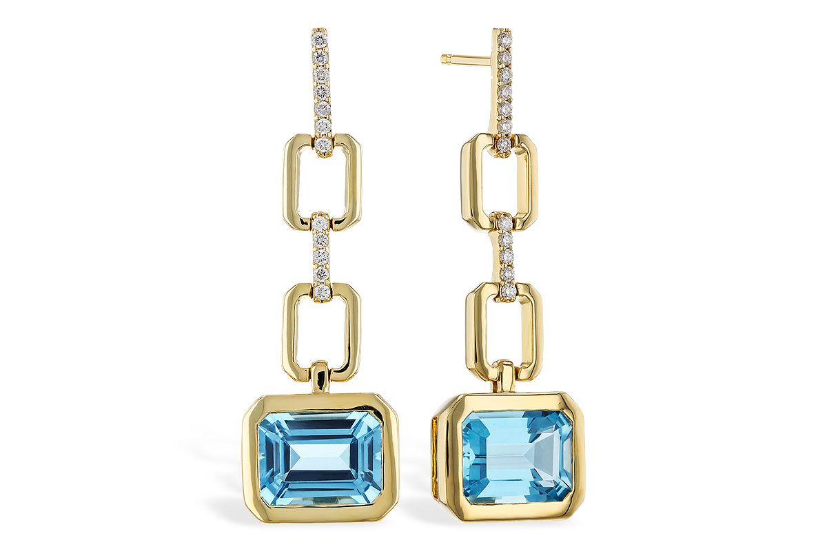 G320-32645: EARRINGS 3.20 BLUE TOPAZ 3.32 TGW (8x6MM BT)