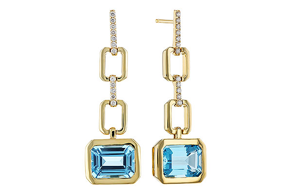 G320-32645: EARRINGS 3.20 BLUE TOPAZ 3.32 TGW (8x6MM BT)