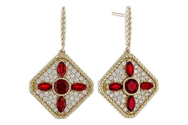 G320-32654: EARRINGS .99 TW RUBY 1.42 TGW