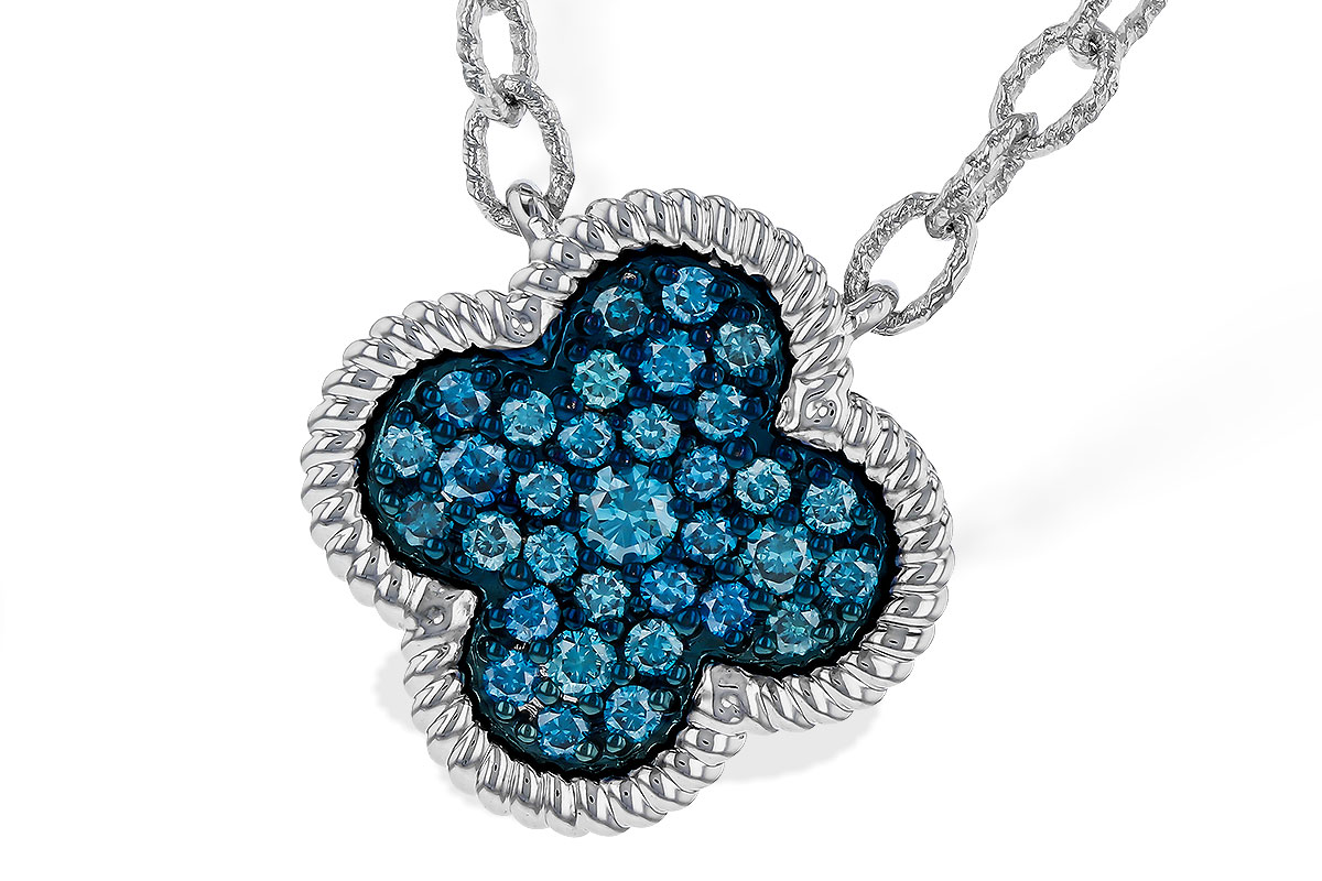 G320-32700: NECKLACE .33 TW BLUE DIAMONDS