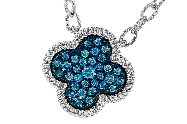 G320-32700: NECKLACE .33 TW BLUE DIAMONDS