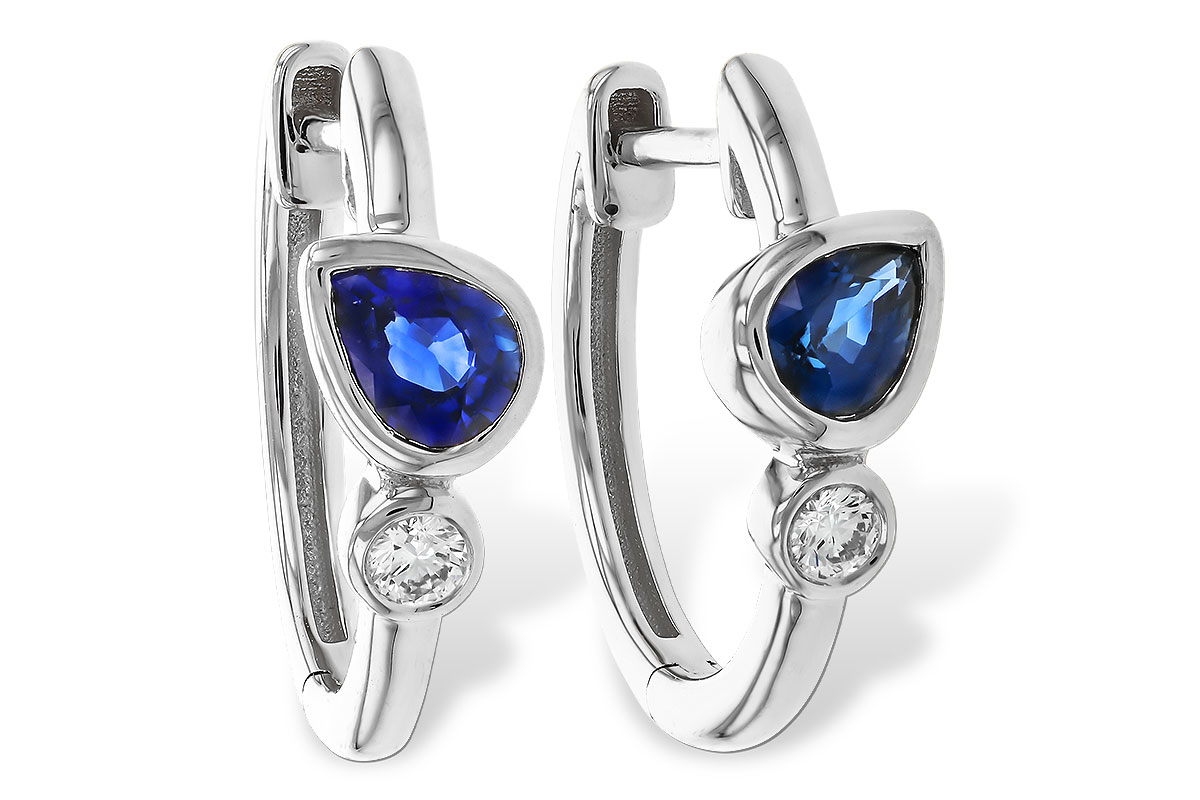 G320-32718: EARRINGS .51 SAPPHIRE .57 TGW