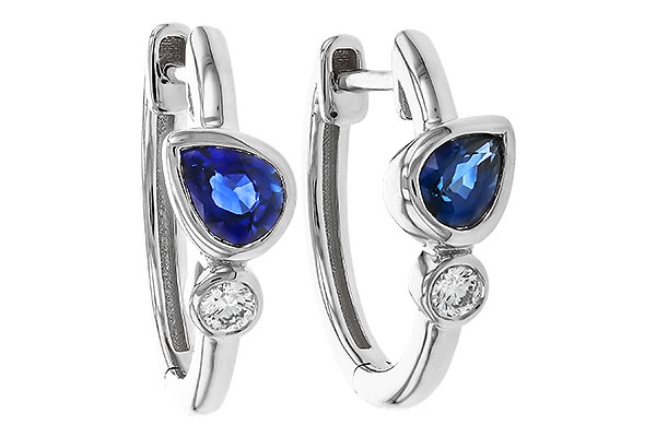 G320-32718: EARRINGS .51 SAPPHIRE .57 TGW