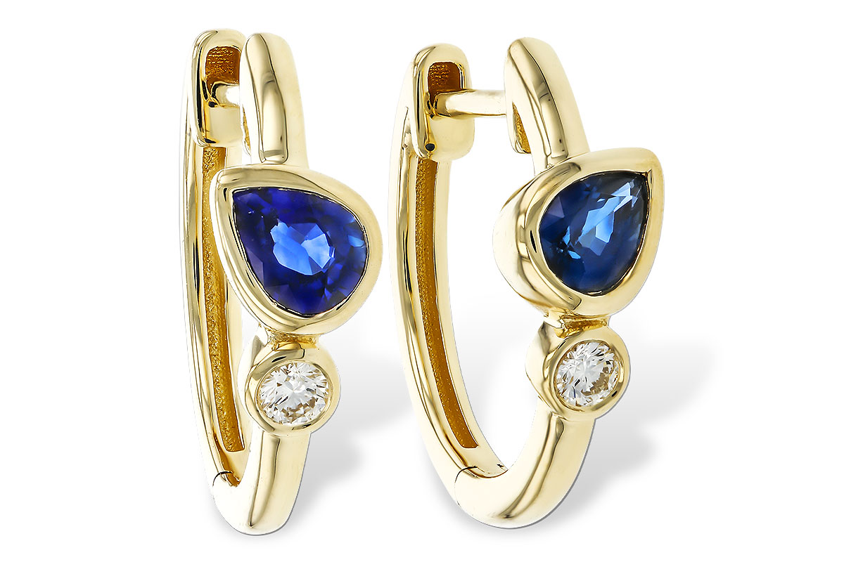 G320-32718: EARRINGS .51 SAPPHIRE .57 TGW