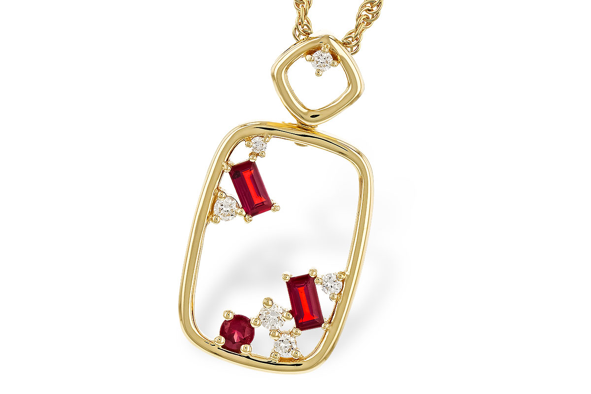 G320-33582: NECKLACE .33 TW RUBY .44 TGW