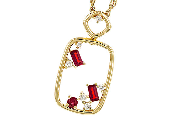 G320-33582: NECKLACE .33 TW RUBY .44 TGW