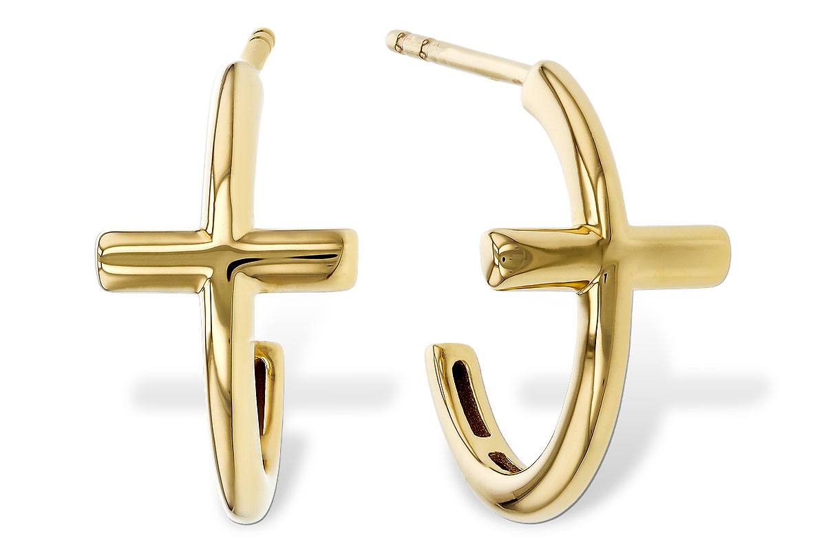 G320-35373: GOLD EARRINGS (14MM)