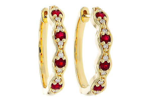 G320-36282: EARRINGS .28 TW RUBY .34 TGW