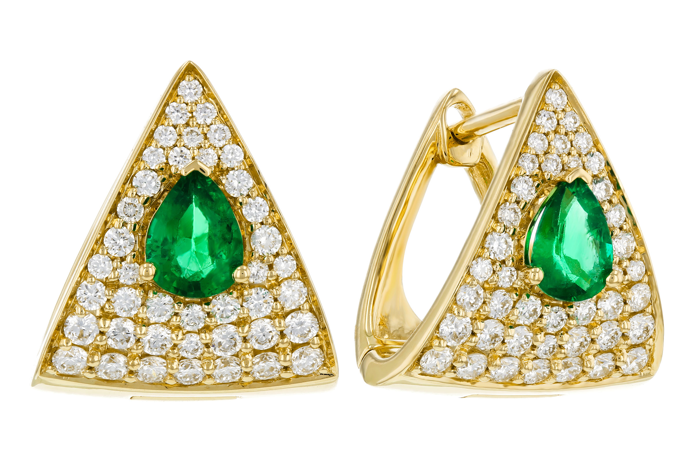 G321-20900: EARRINGS .45 TW EMERALD 1.00 TGW (5x4MM EM)