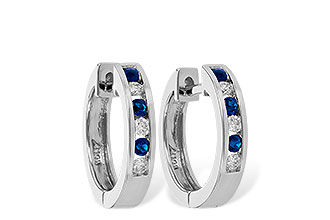 H046-67182: EARRINGS .16 SAPP .26 TGW