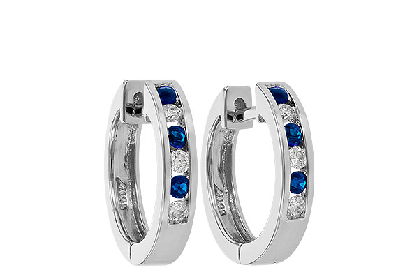 H046-67182: EARRINGS .16 SAPP .26 TGW