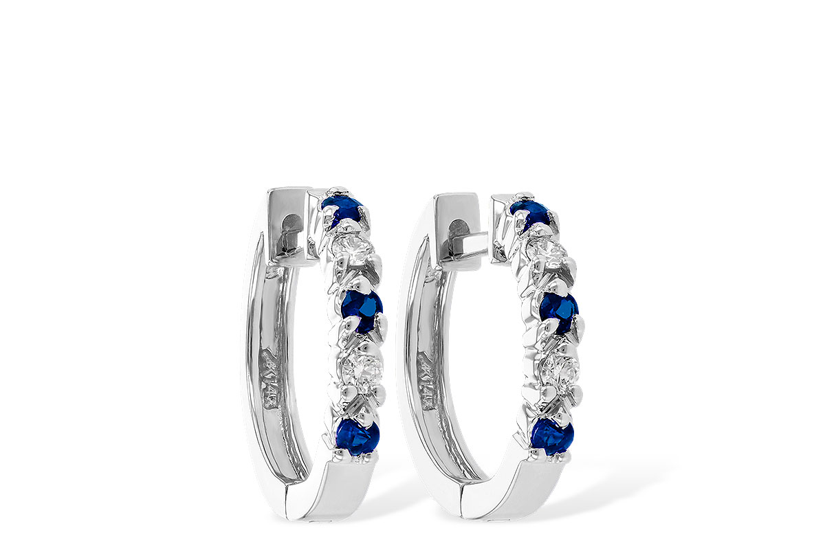 H046-67200: EARRINGS .17 SAPP .26 TGW