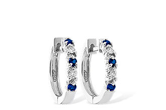 H046-67200: EARRINGS .17 SAPP .26 TGW