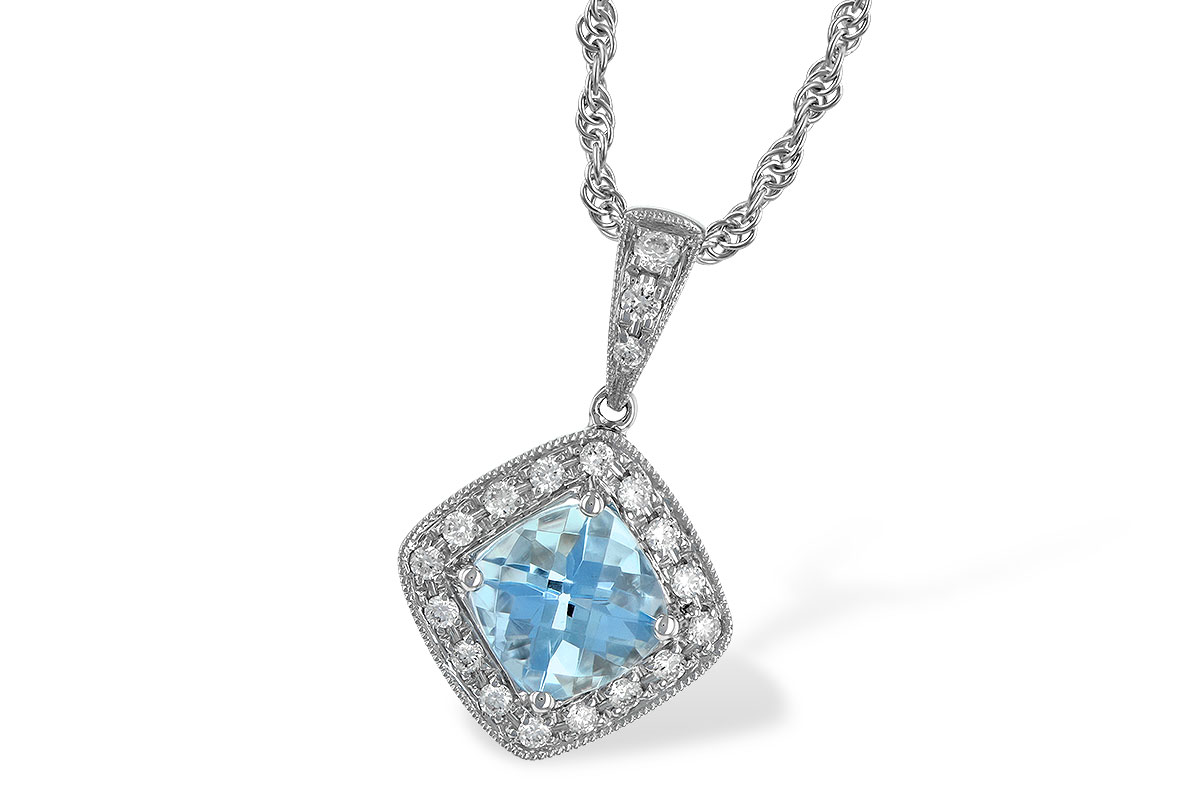 H052-09936: NECKLACE .80 AQUA .93 TGW