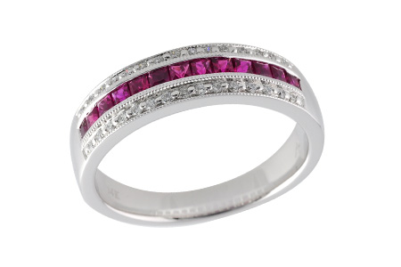 H232-10863: LDS WED RG .50 RUBY .61 TGW