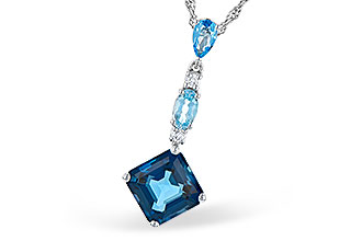 H318-49036: NECK 2.95 TW BLUE TOPAZ 3.00 TGW