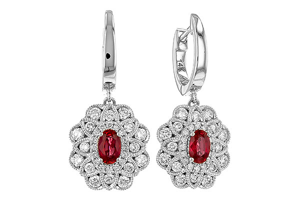 H319-44482: EARR .56 TW RUBY 1.30 TGW (5x3MM RUBY)