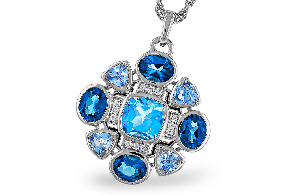 H320-30818: NECKLACE 3.19 TW BLUE TOPAZ 3.25 TGW