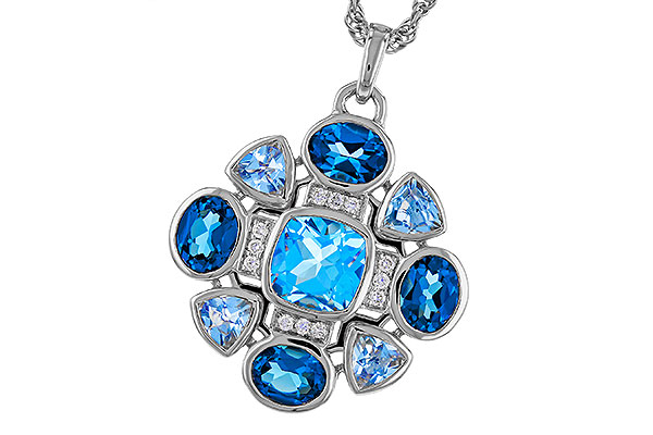 H320-30818: NECKLACE 3.19 TW BLUE TOPAZ 3.25 TGW