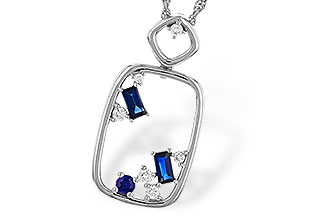 H320-33582: NECKLACE .35 TW SAPPHIRE .46 TGW