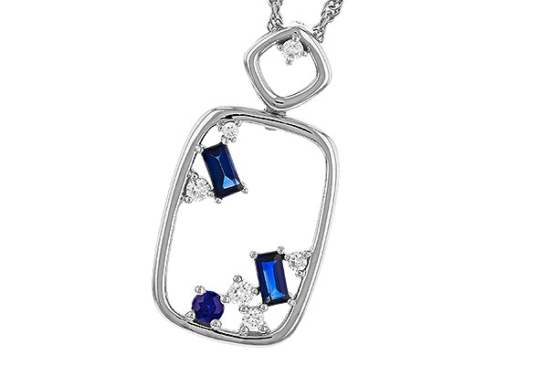H320-33582: NECKLACE .35 TW SAPPHIRE .46 TGW