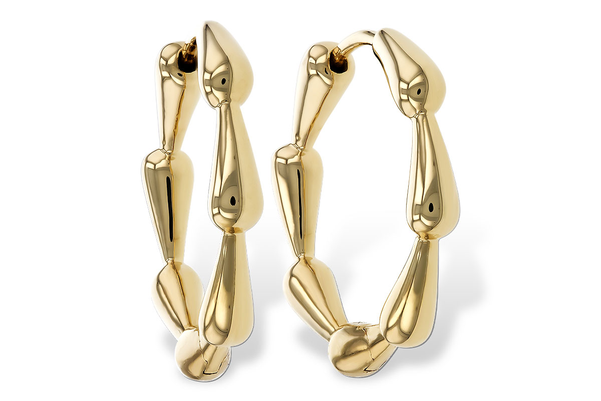 H320-33591: GOLD EARRINGS (21MM)