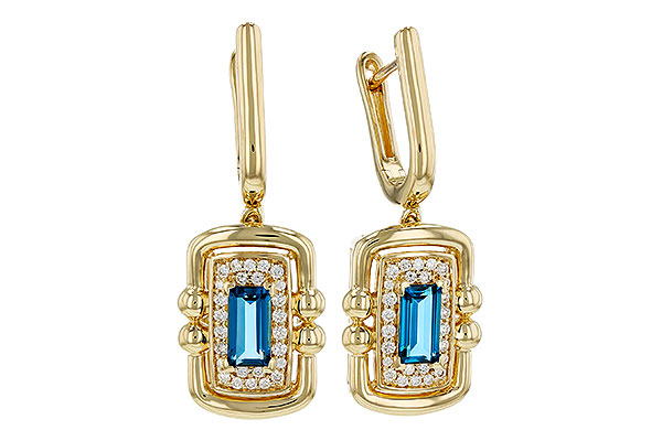 H321-19045: EARR .82 TW LONDON BLUE TOPAZ 1.00 TGW (6x3MM LBT)