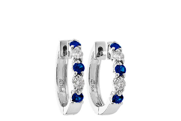 K046-67200: EARRINGS .33 SAPP .52 TGW