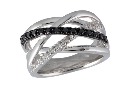 K231-24454: LDS WED RG .25 BLK DIAS .41 TW