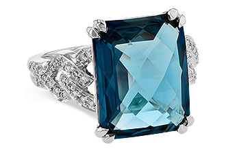 K235-73609: LDS RG 9.40 LONDON BLUE TOPAZ 9.60 TGW (15x12MM)