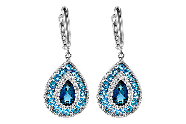 K235-77245: EARR 3.15 TW BLUE TOPAZ 3.32 TGW