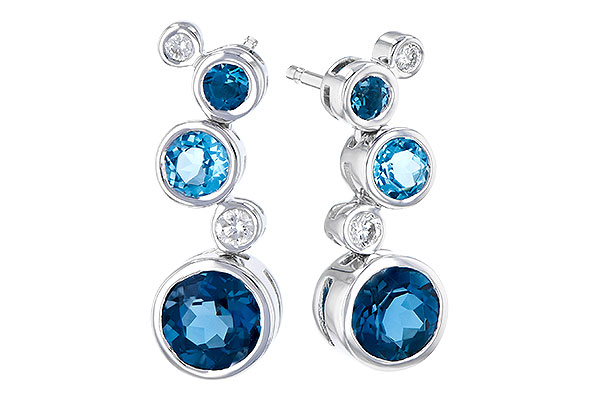 K318-52709: EARR 2.27 BLUE TOPAZ 2.40 TGW