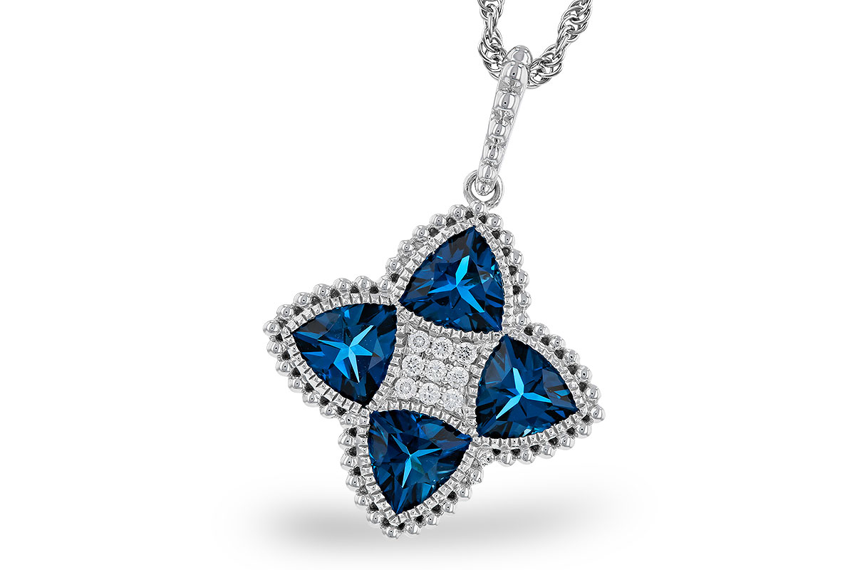 K320-32645: NECKLACE 2.79 LONDON BLUE TOPAZ 2.85 TGW
