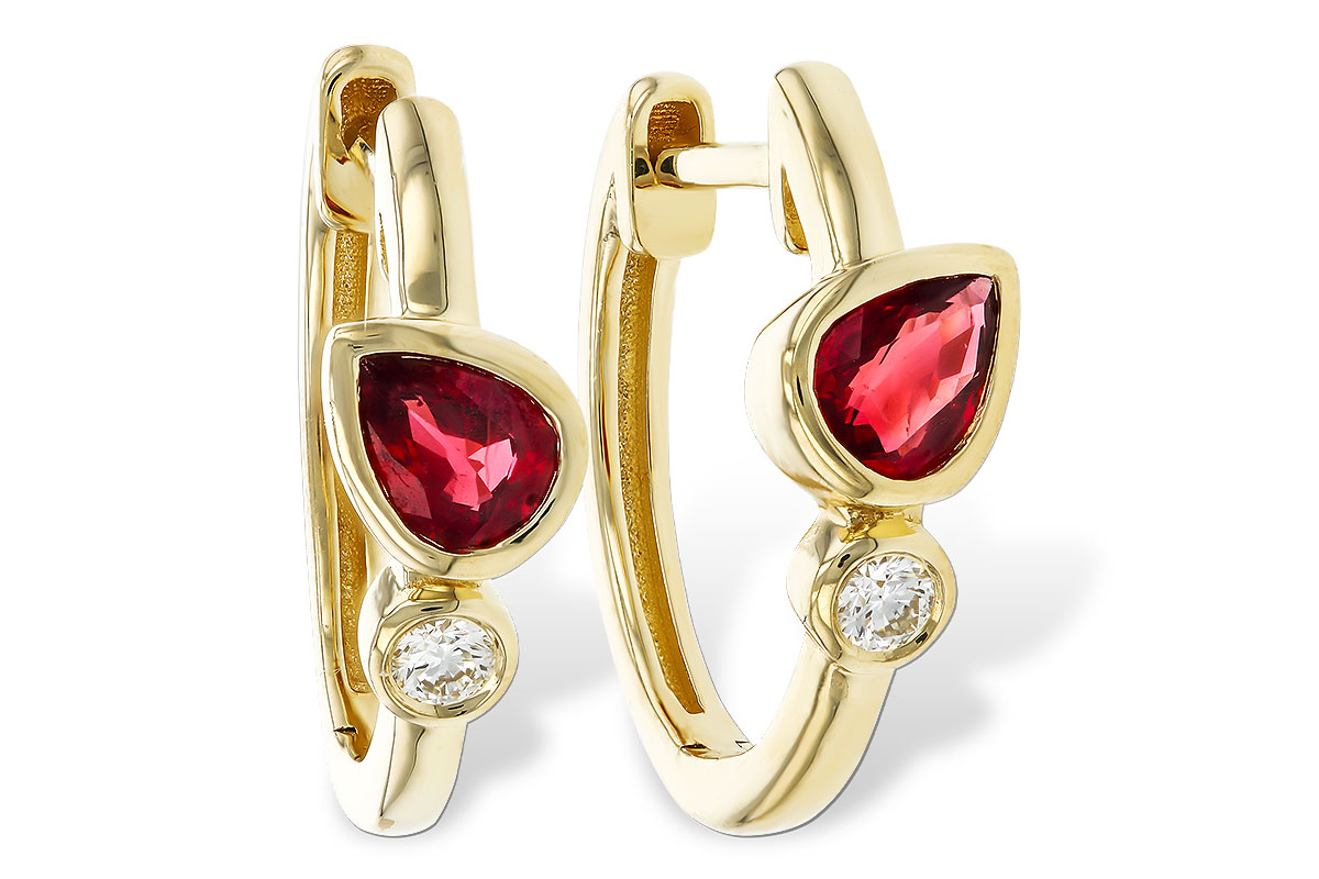 K320-32718: EARRINGS .48 RUBY .54 TGW