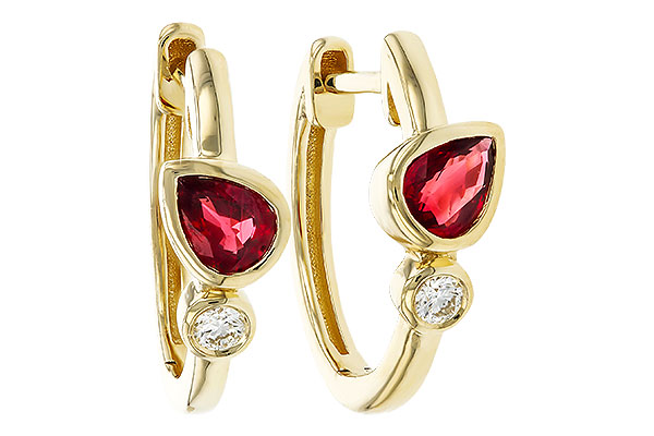 K320-32718: EARRINGS .48 RUBY .54 TGW