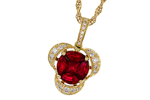 K320-33600: NECKLACE .86 TW RUBY 1.00 TGW