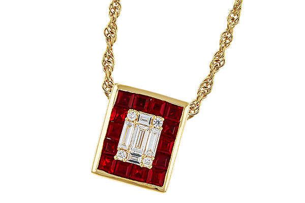 K320-35409: NECKLACE .82 RUBY TW 1.00 TGW