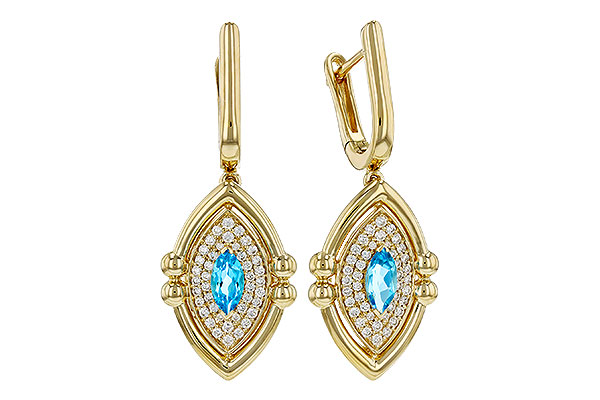 K321-19045: EARRINGS .50 TW BLUE TOPAZ .78 TGW (6x3MM BT)