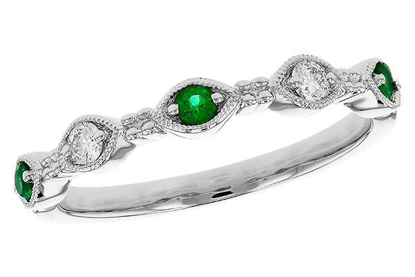K321-19072: LDS WED RG .10 TW EMERALD .19 TGW