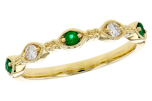 K321-19072: LDS WED RG .10 TW EMERALD .19 TGW