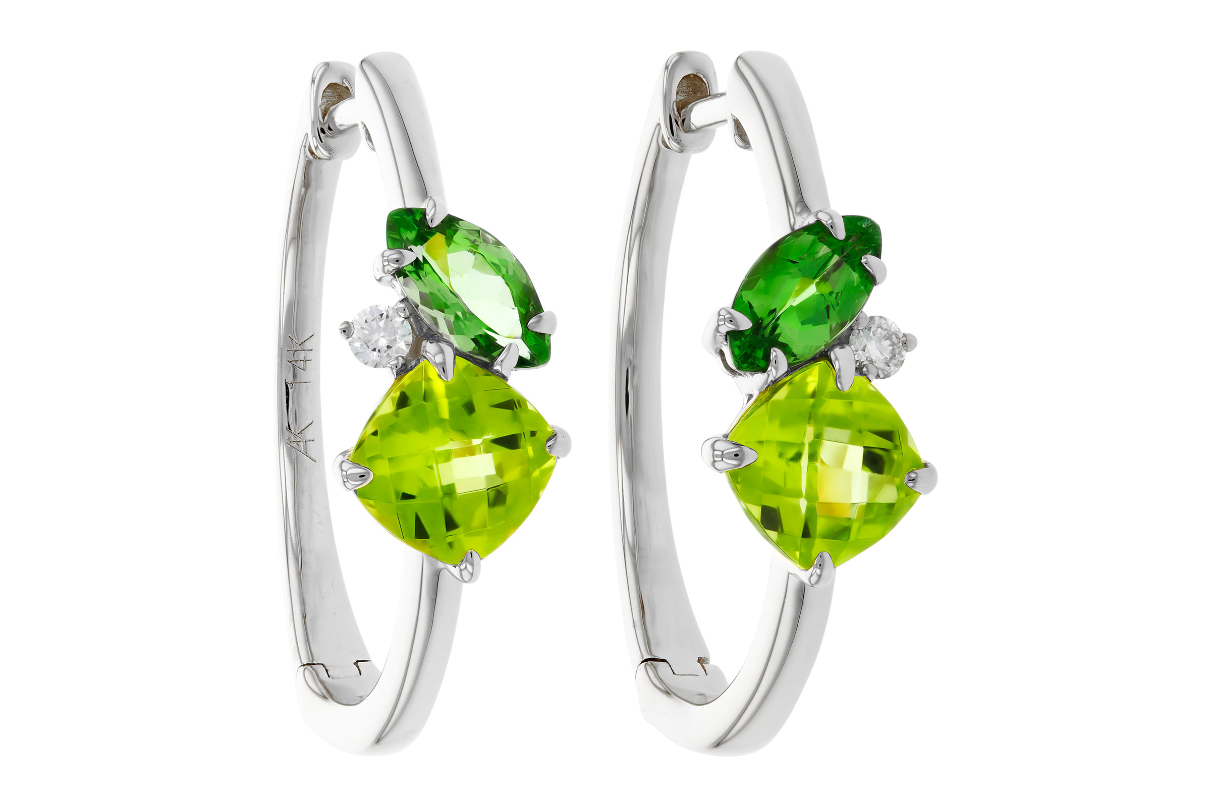 K321-20827: EARRINGS 1.69 TW SEMI-PREC (PER,TSAV) 1.73 TGW