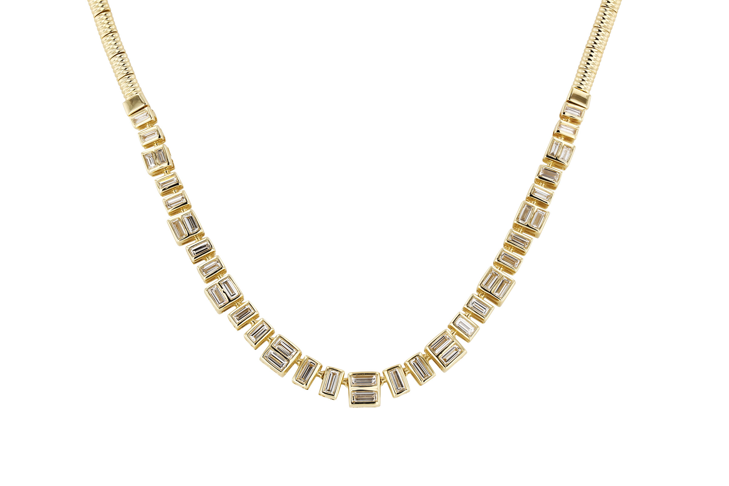 K321-20854: NECKLACE 1.80 TW BAGUETTES (17")